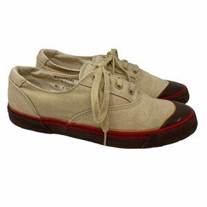 Polo Ralph Lauren Womens Athletic Shoes Sneakers Beige Low Top Lace Up Vintage 8